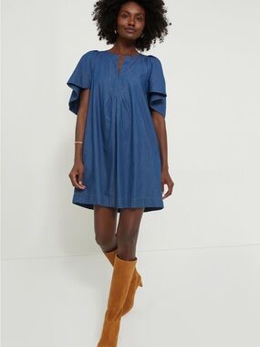Tuckernuck Pomander Place Denim Finley Flutter Sleeve Dress